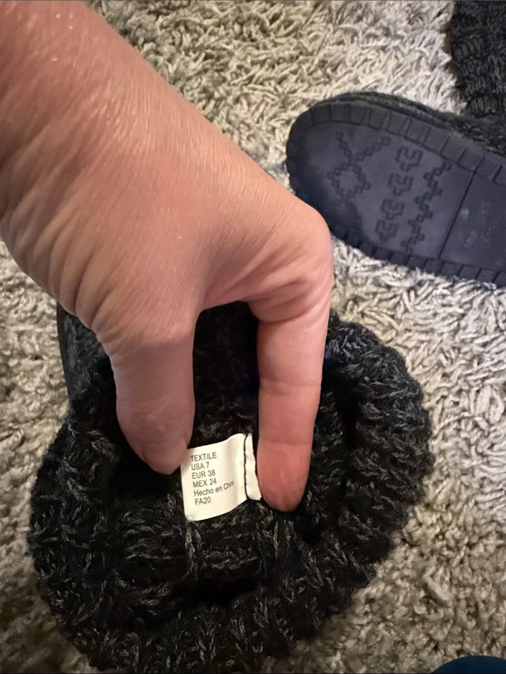 Muk Luks Black and Gray Knit Tall Slipper Boots Size 7